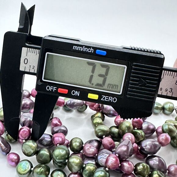 Vintage Baroque Necklace Freshwater Pearls Rope Length 48" Signed Av Multi Color - Picture 15 of 15